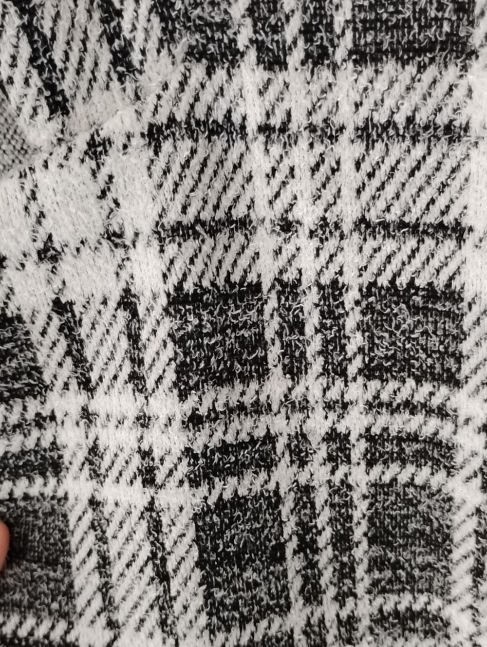 Black and White Plaid Sweater Blazer - Picture 6 of 6